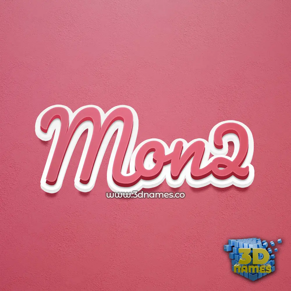 mon2 in Red Scribble style - 3D name wallpaper