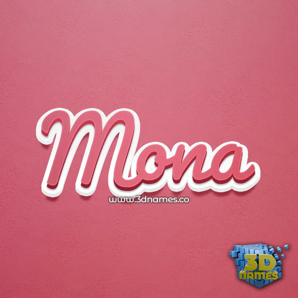 mona in Red Scribble style - 3D name wallpaper