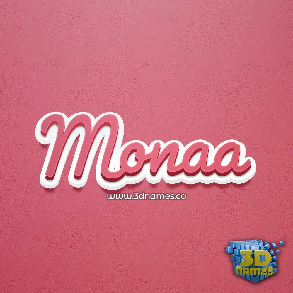 monaa in Red Scribble style - 3D name wallpaper