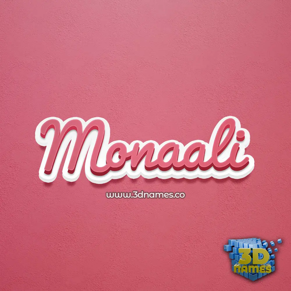 monaali in Red Scribble style - 3D name wallpaper