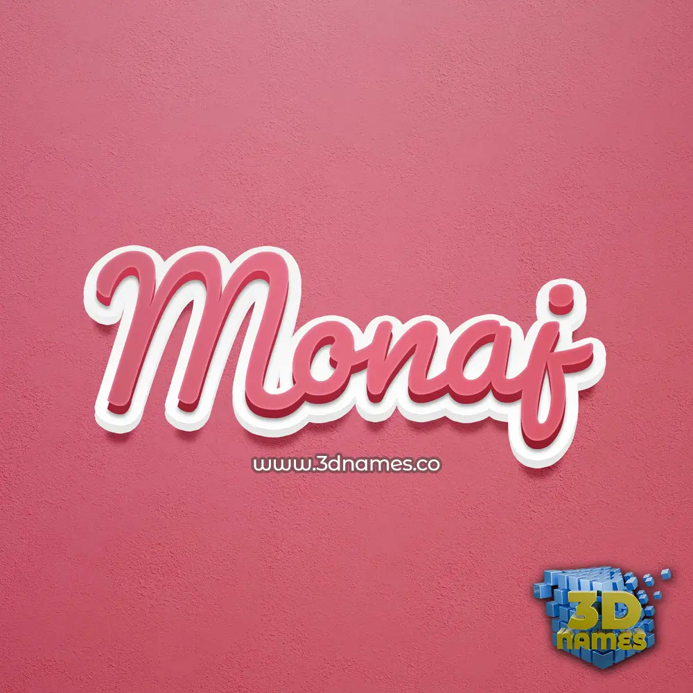 monaj in Red Scribble style - 3D name wallpaper