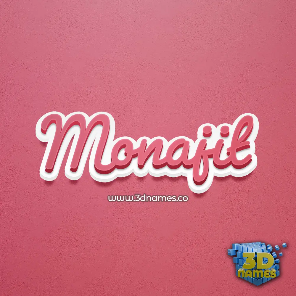 monajit in Red Scribble style - 3D name wallpaper
