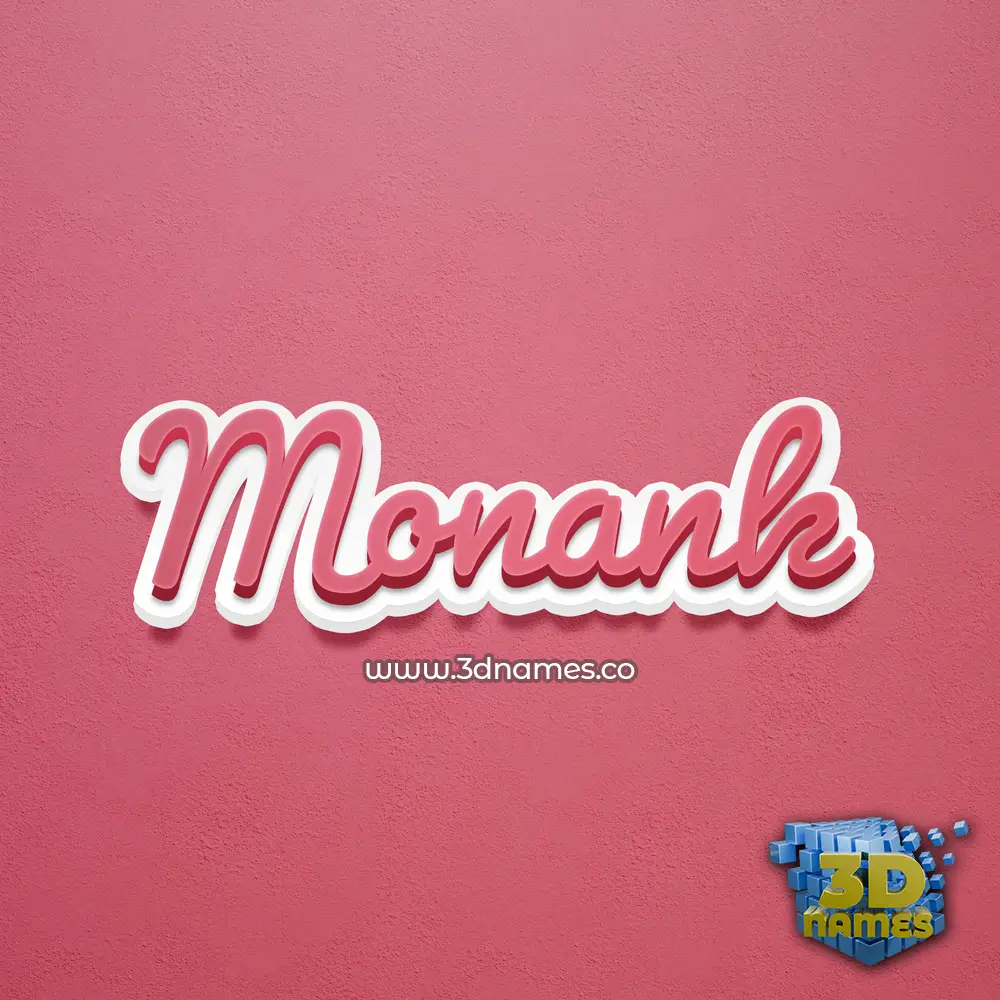 monank in Red Scribble style - 3D name wallpaper
