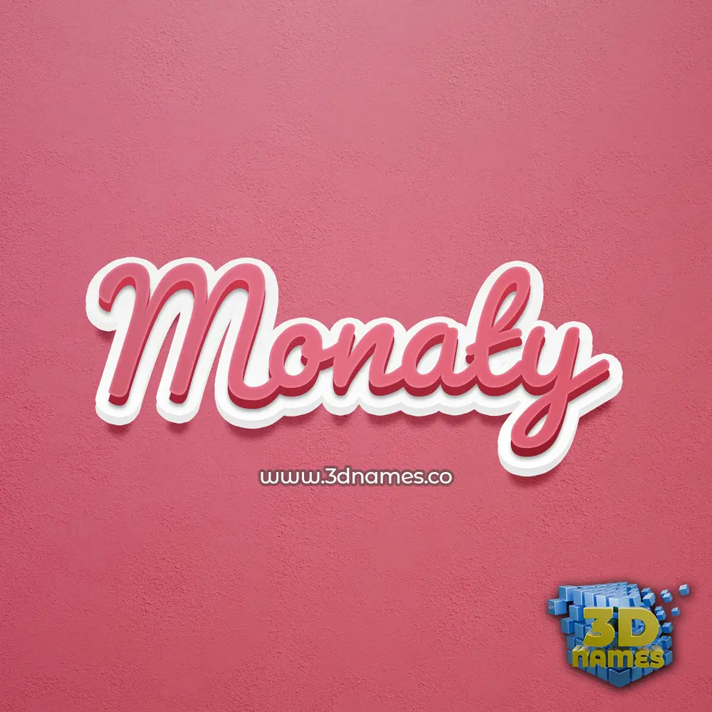 monaty in Red Scribble style - 3D name wallpaper