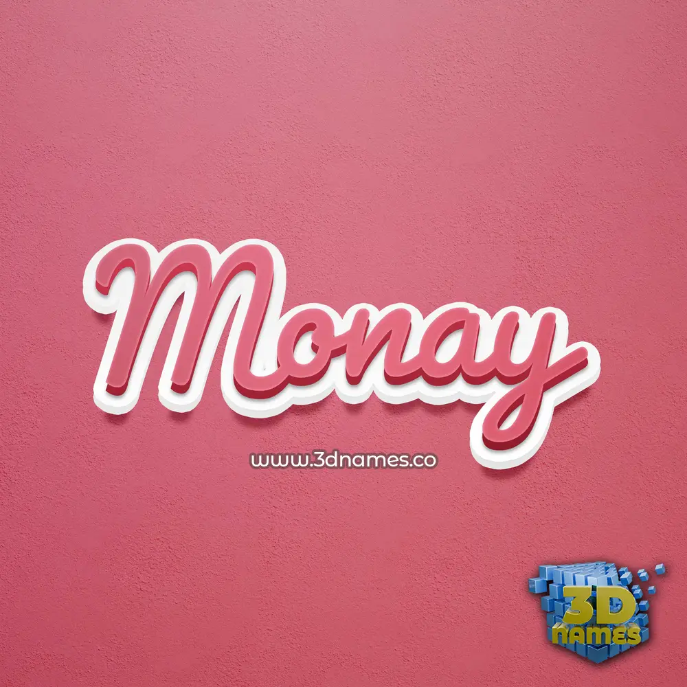 monay in Red Scribble style - 3D name wallpaper