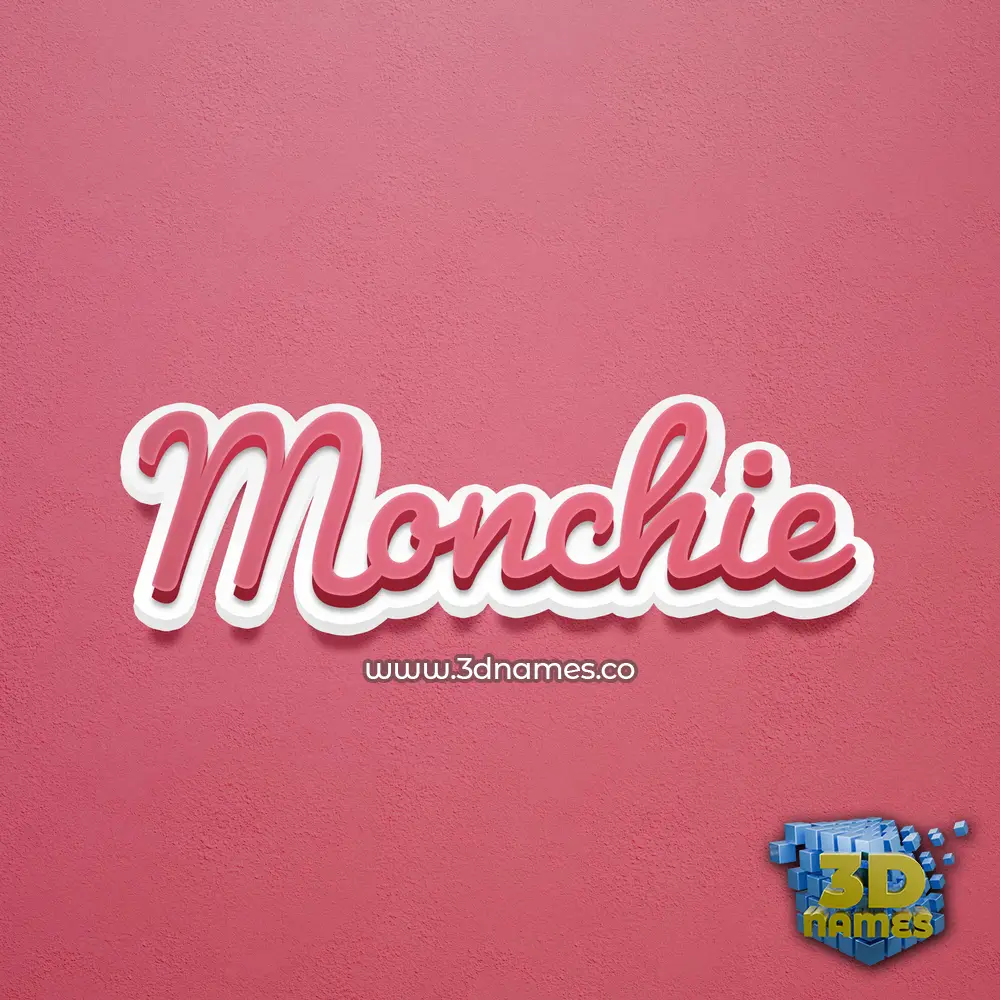 monchie in Red Scribble style - 3D name wallpaper