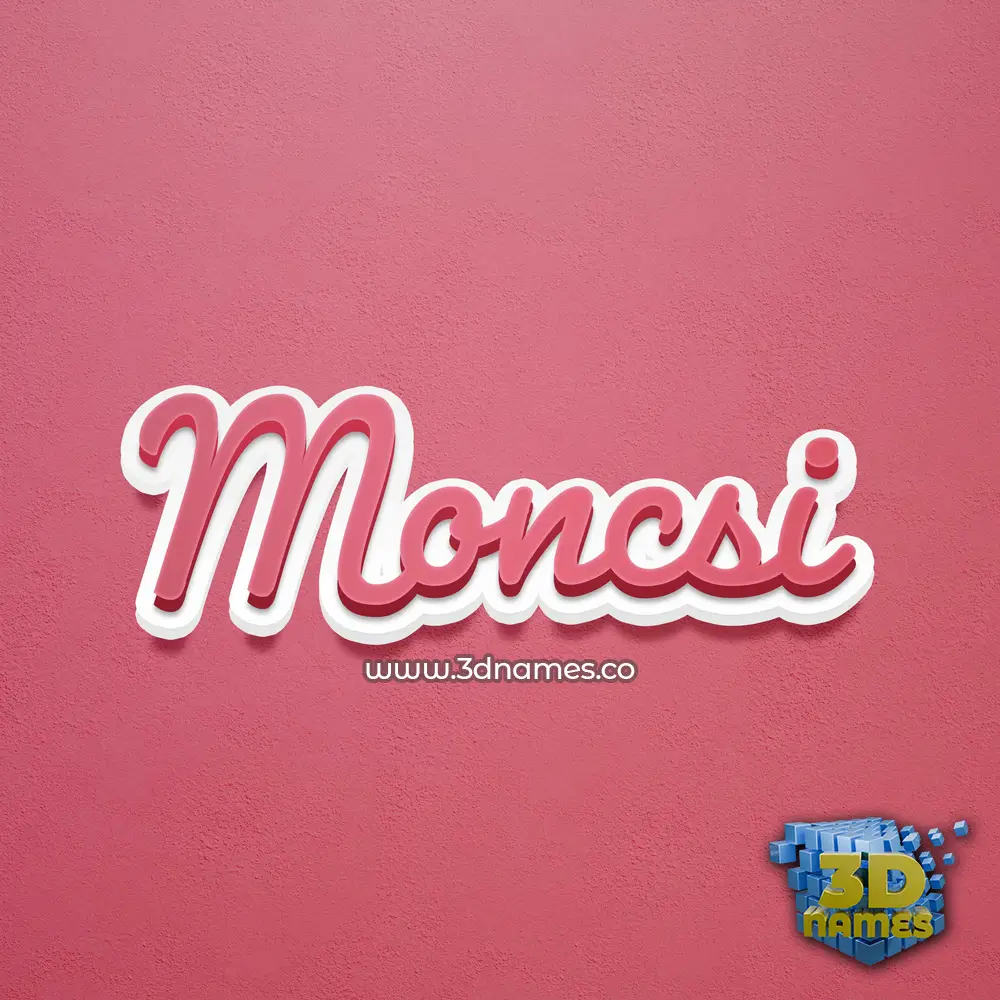 moncsi in Red Scribble style - 3D name wallpaper