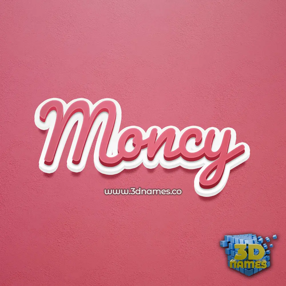moncy in Red Scribble style - 3D name wallpaper