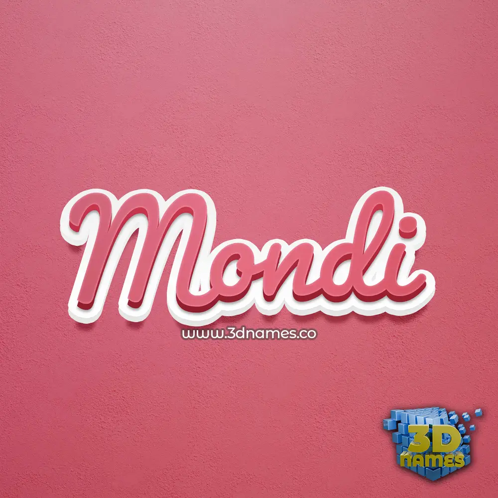 mondi in Red Scribble style - 3D name wallpaper
