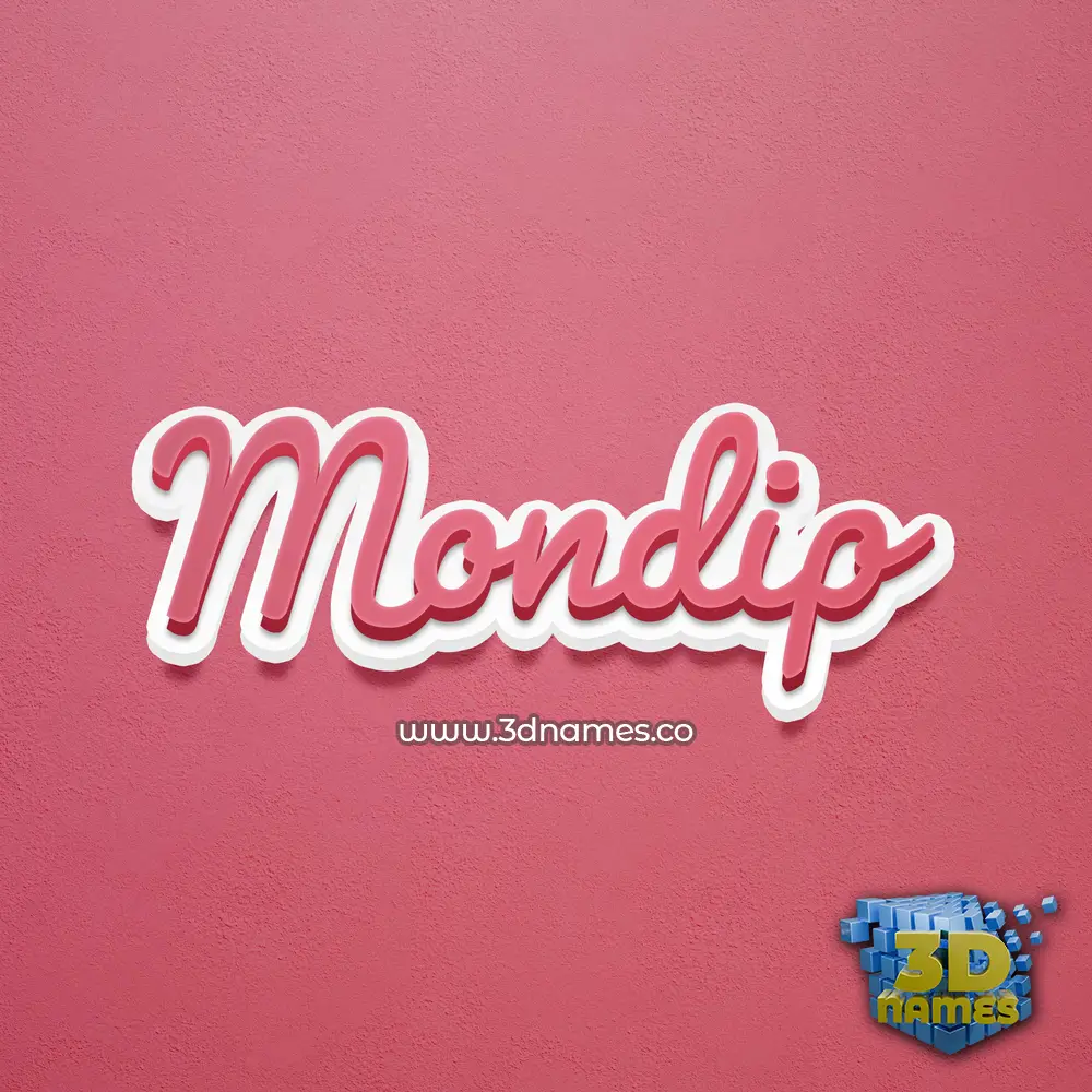 mondip in Red Scribble style - 3D name wallpaper