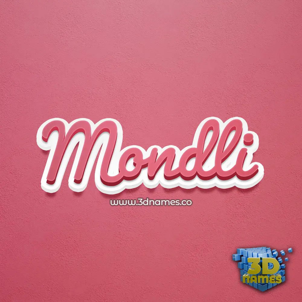 mondli in Red Scribble style - 3D name wallpaper
