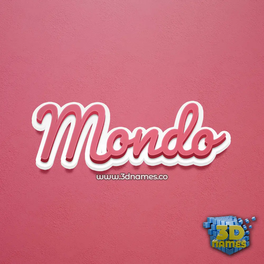 mondo in Red Scribble style - 3D name wallpaper