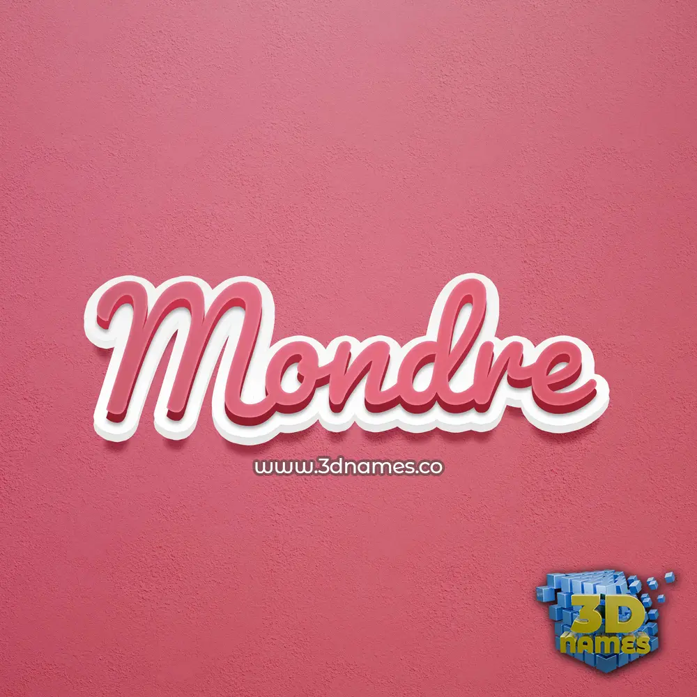 mondre in Red Scribble style - 3D name wallpaper