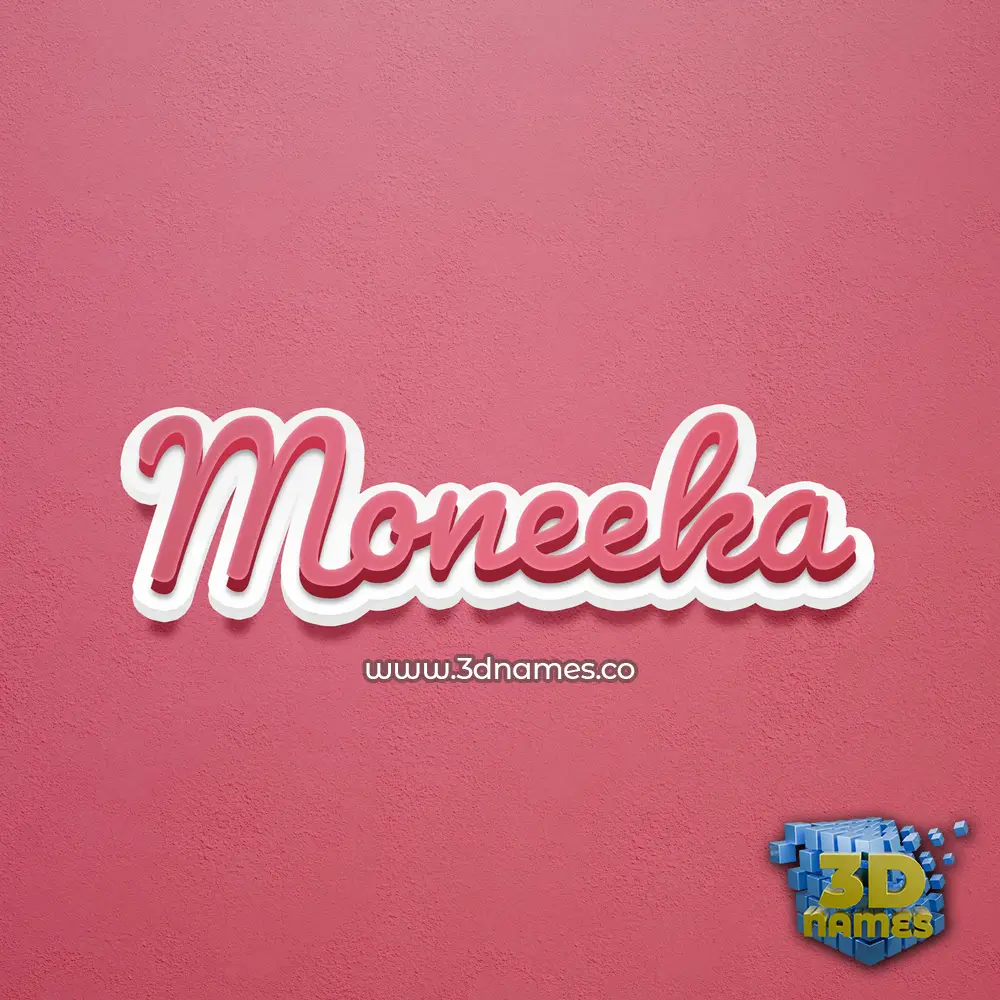 moneeka in Red Scribble style - 3D name wallpaper