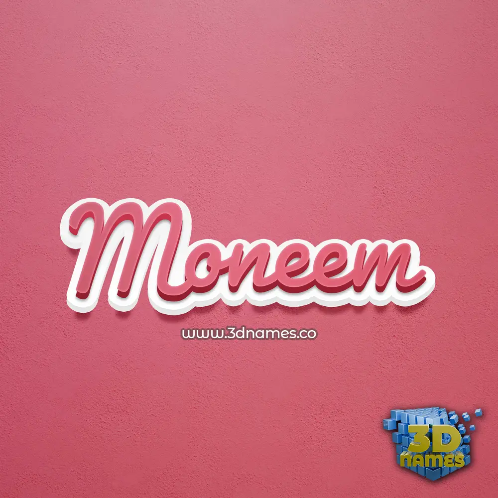 moneem in Red Scribble style - 3D name wallpaper