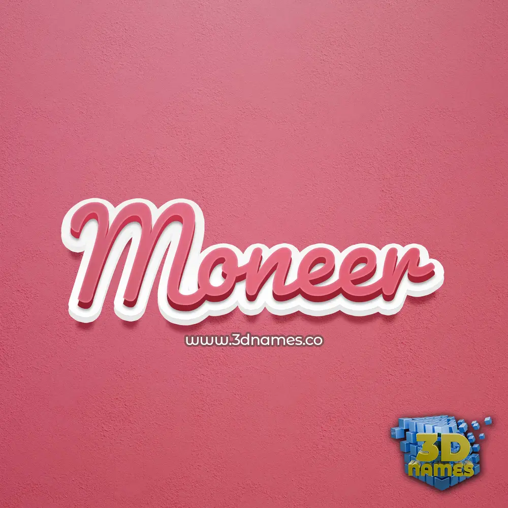 moneer in Red Scribble style - 3D name wallpaper