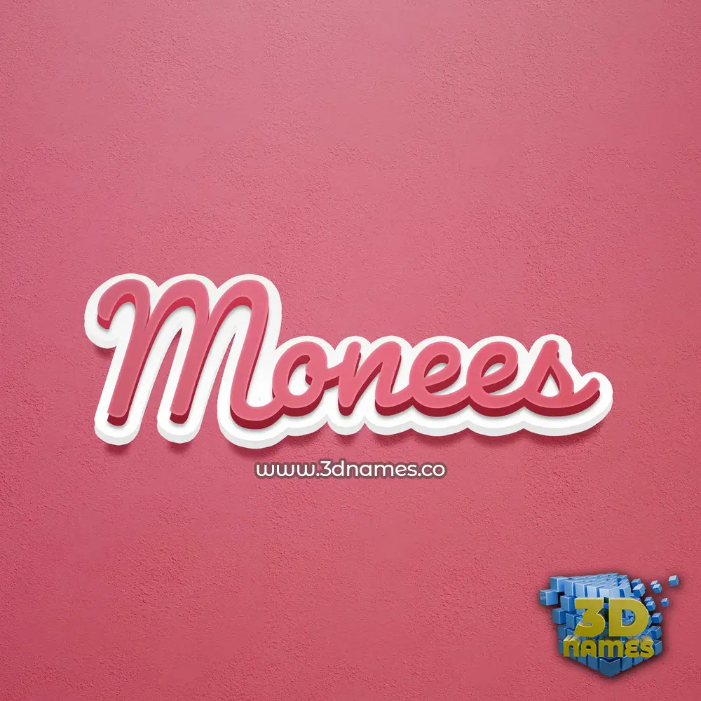 monees in Red Scribble style - 3D name wallpaper