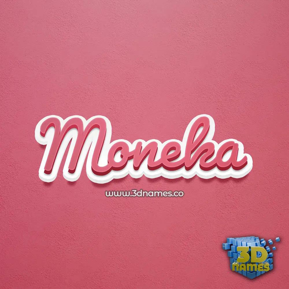 moneka in Red Scribble style - 3D name wallpaper