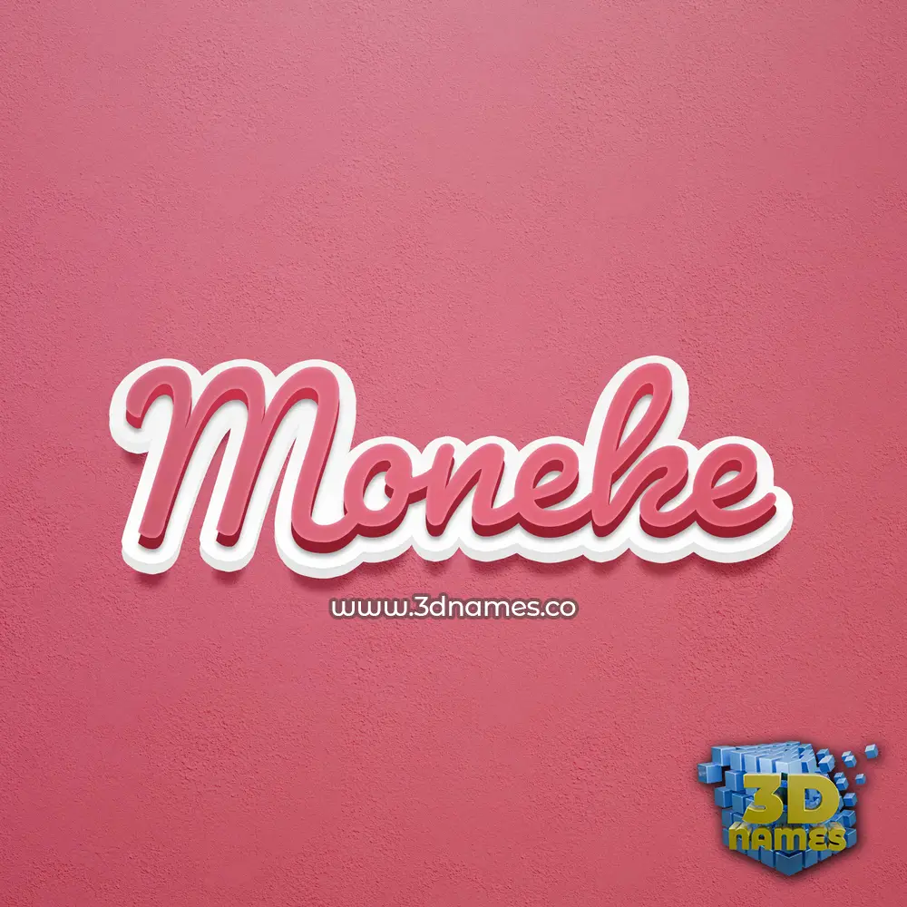 moneke in Red Scribble style - 3D name wallpaper