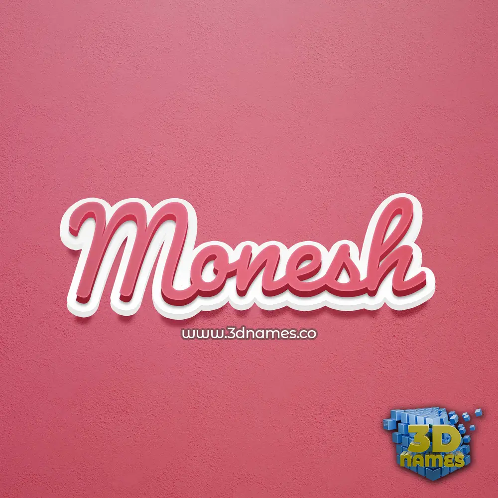 monesh in Red Scribble style - 3D name wallpaper