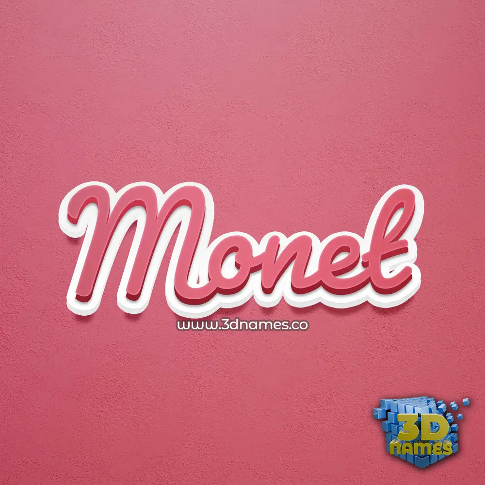 monet in Red Scribble style - 3D name wallpaper