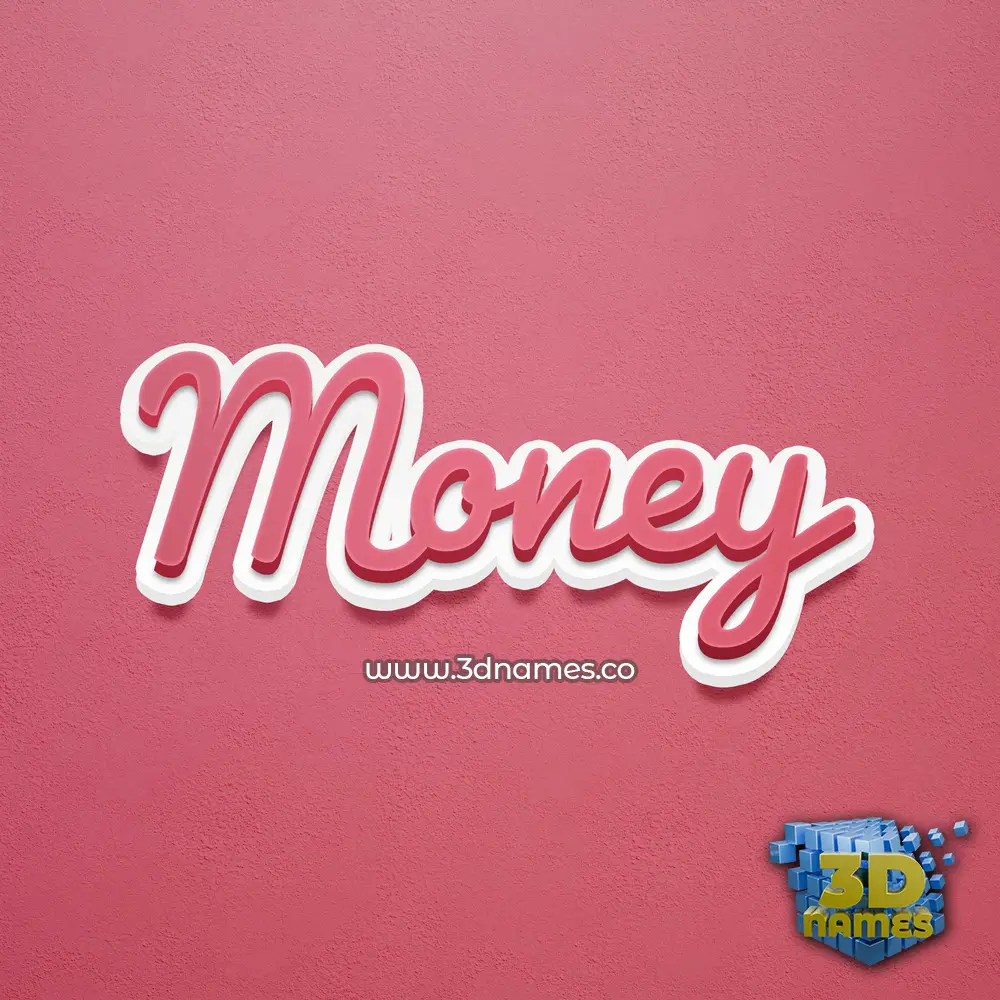 money in Red Scribble style - 3D name wallpaper
