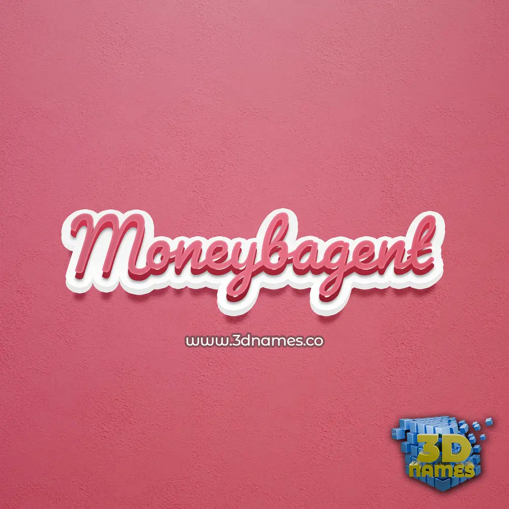moneybagent in Red Scribble style - 3D name wallpaper