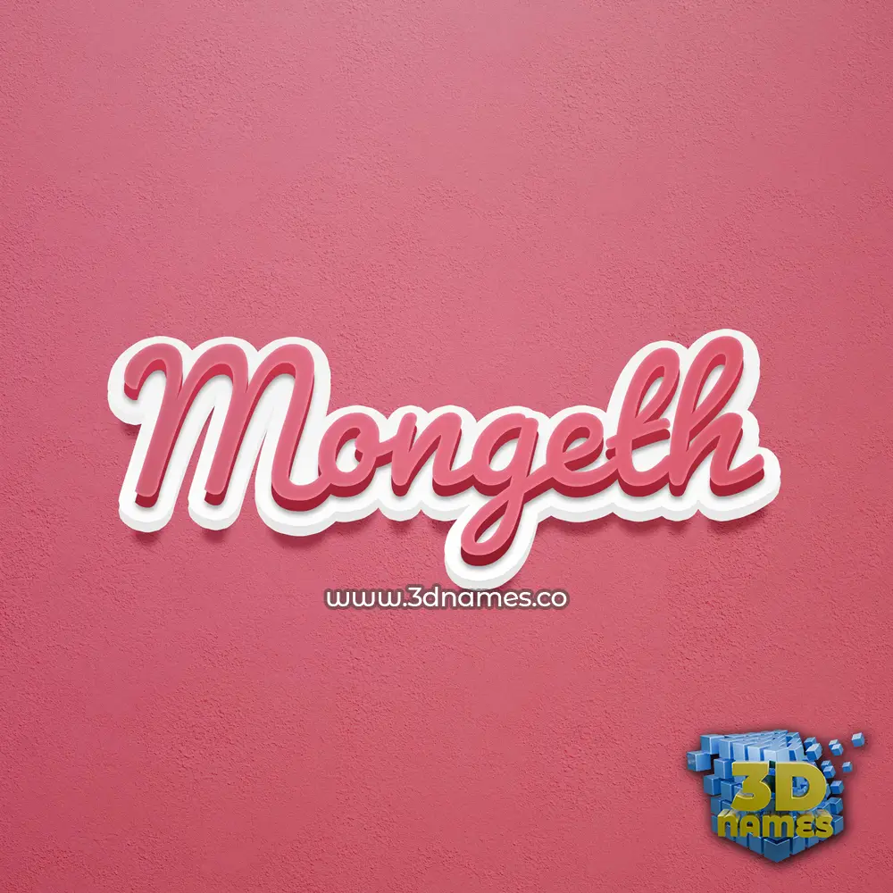 mongeth in Red Scribble style - 3D name wallpaper