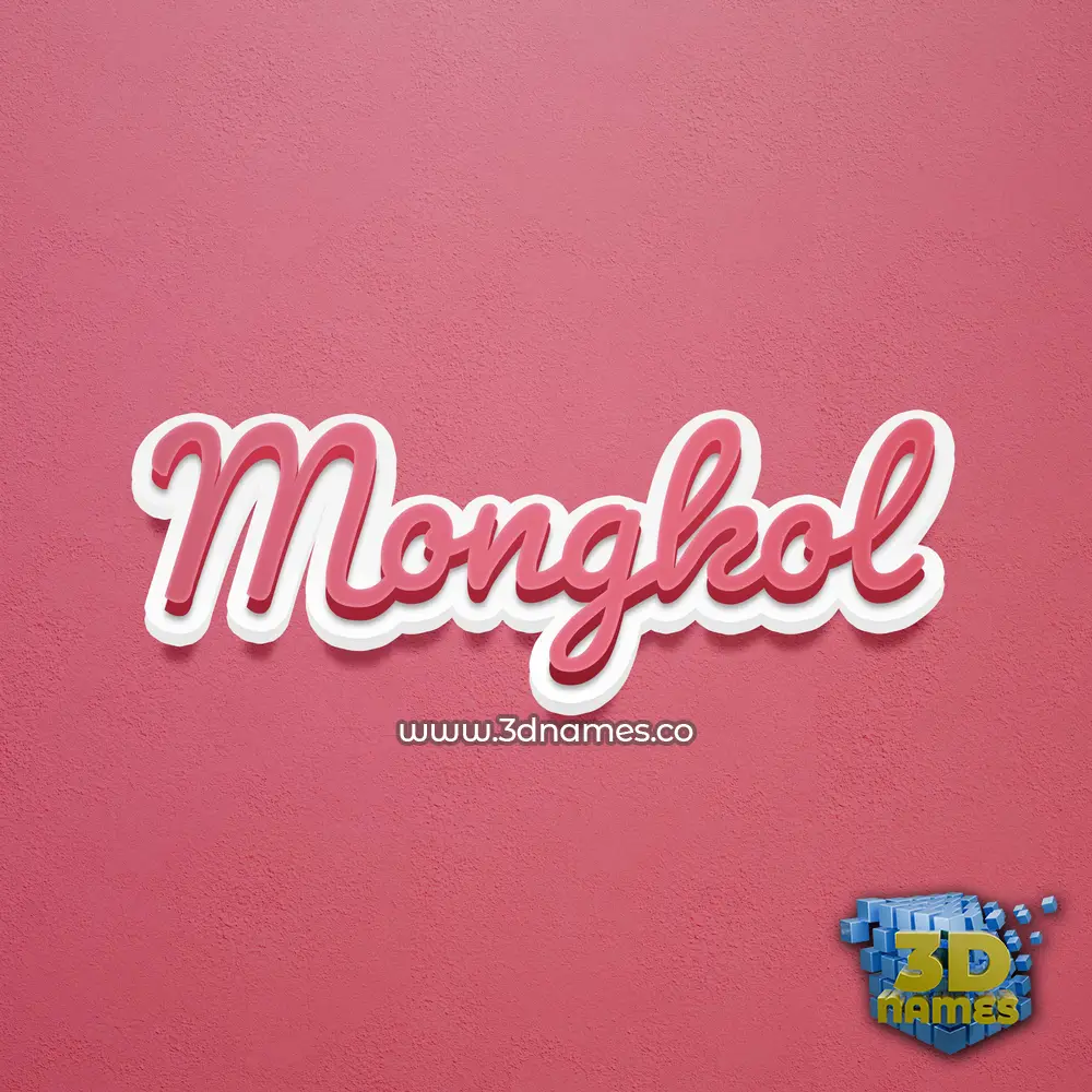 mongkol in Red Scribble style - 3D name wallpaper