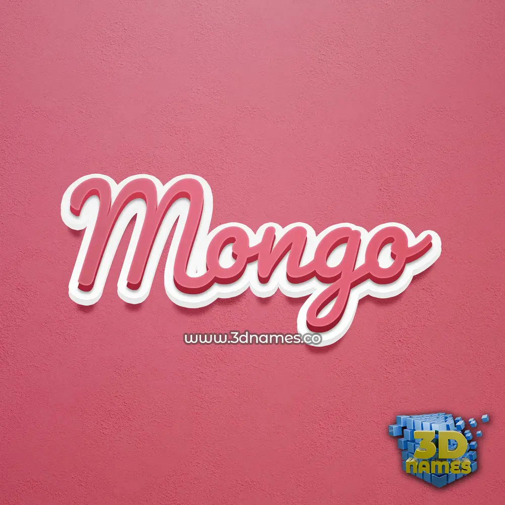 mongo in Red Scribble style - 3D name wallpaper