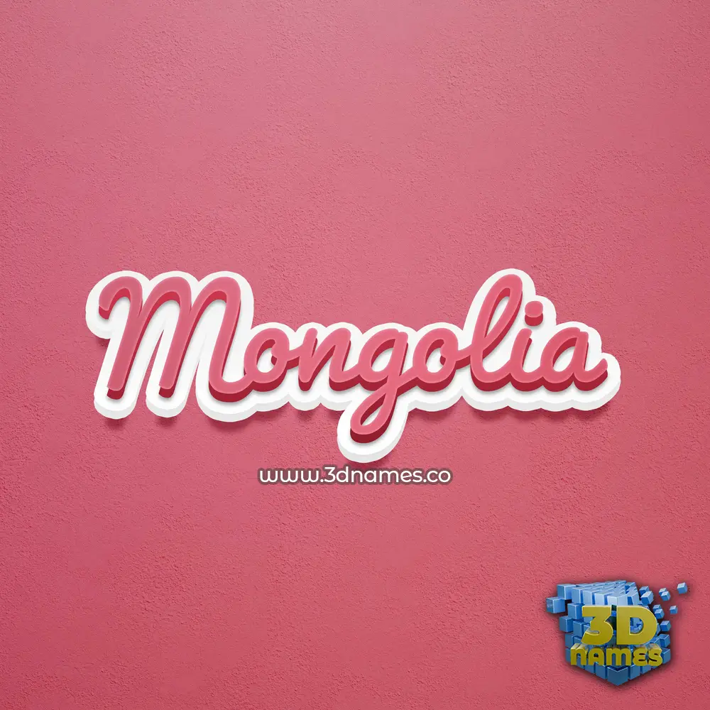 mongolia in Red Scribble style - 3D name wallpaper