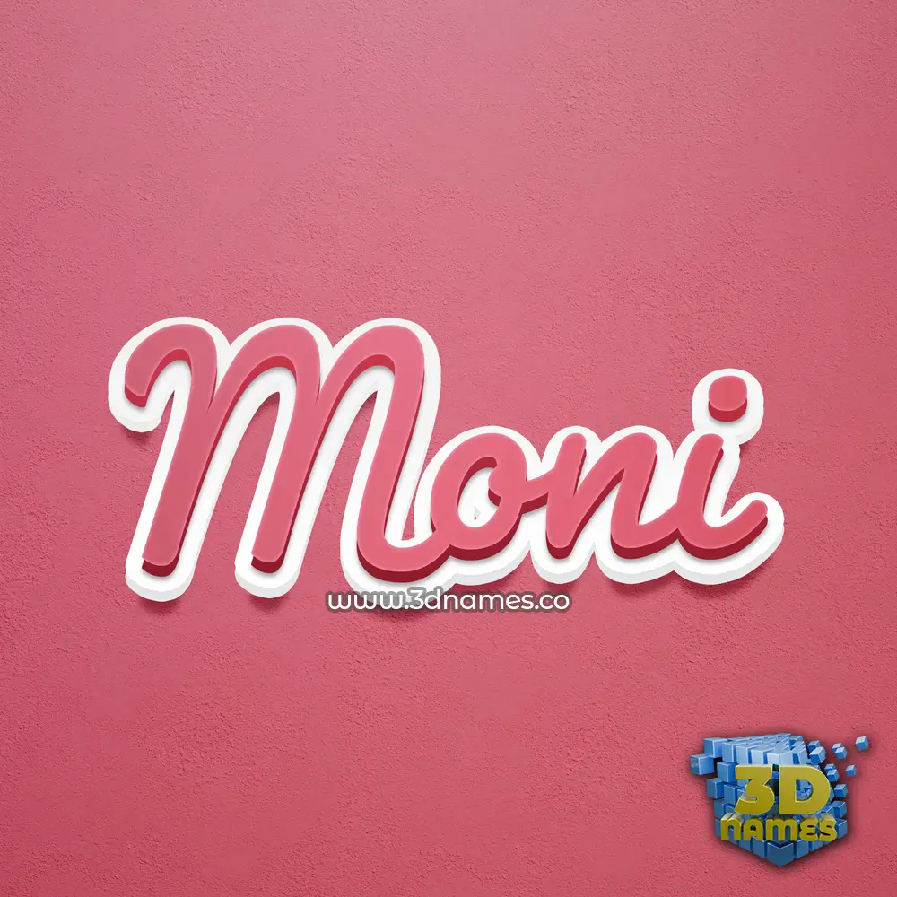 moni in Red Scribble style - 3D name wallpaper