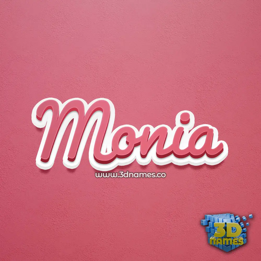 monia in Red Scribble style - 3D name wallpaper