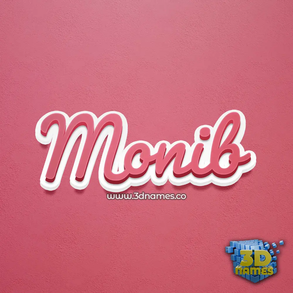 monib in Red Scribble style - 3D name wallpaper