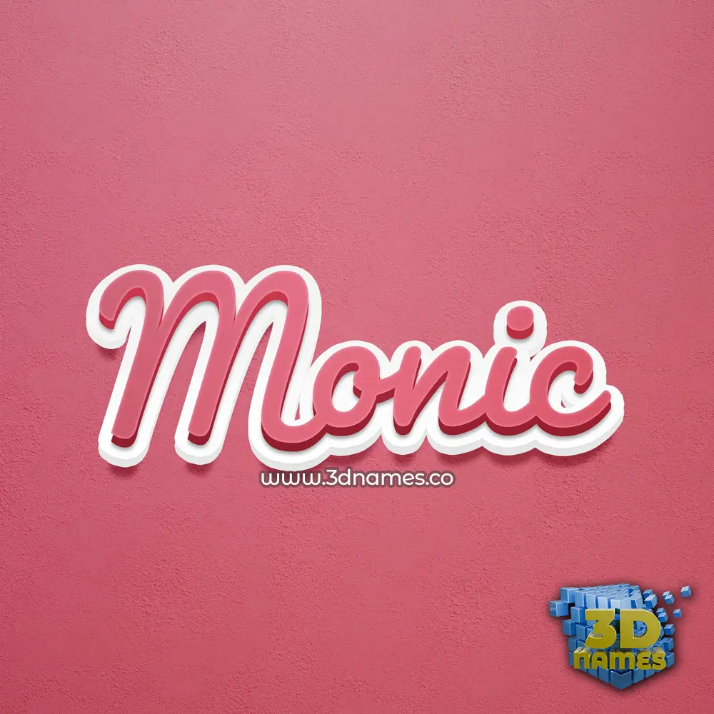 monic in Red Scribble style - 3D name wallpaper
