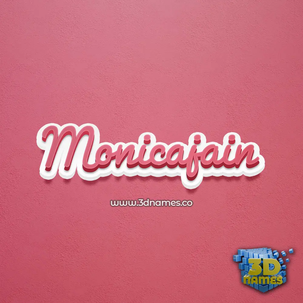 monicajain in Red Scribble style - 3D name wallpaper