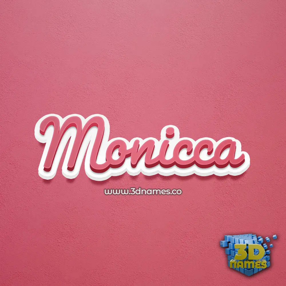 monicca in Red Scribble style - 3D name wallpaper
