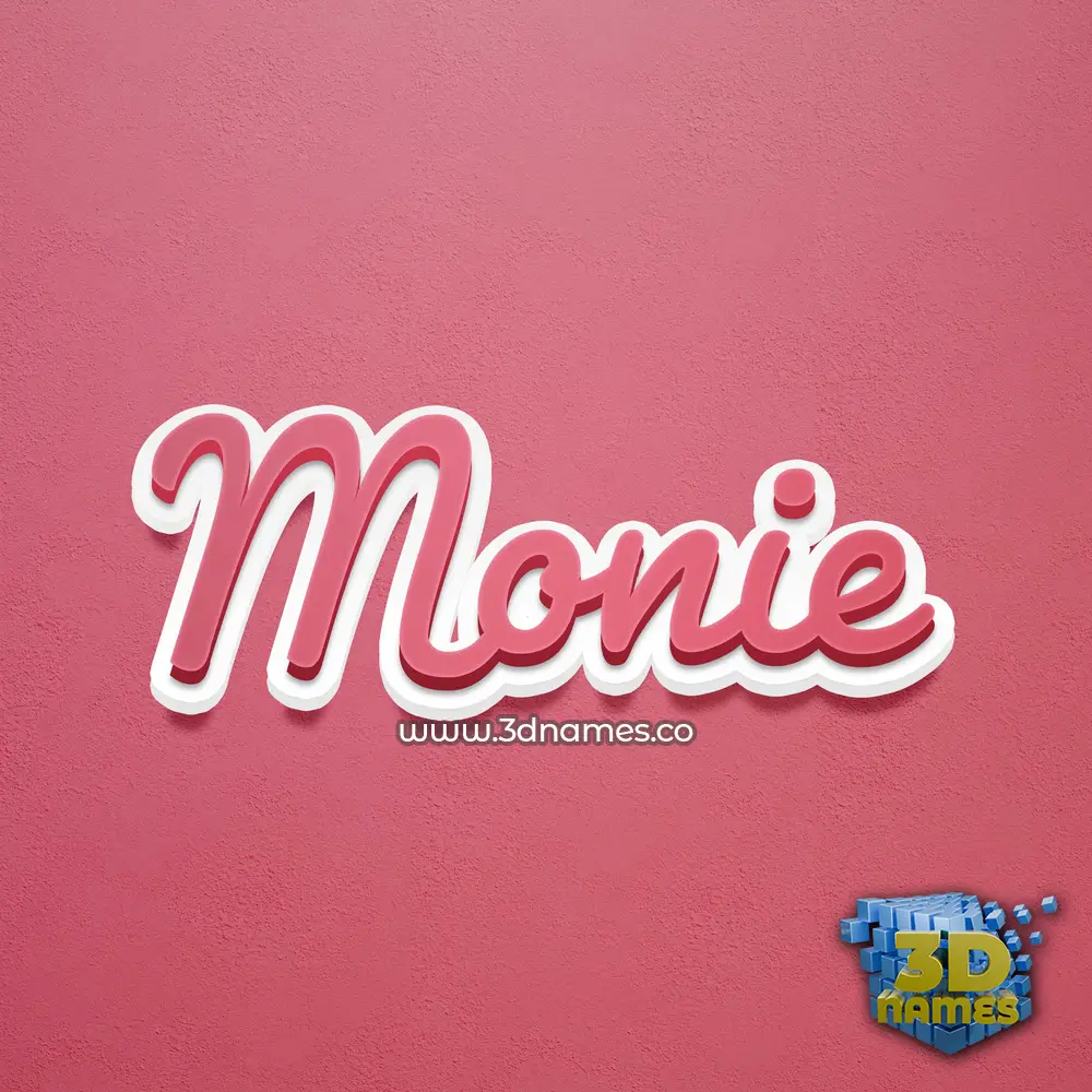monie in Red Scribble style - 3D name wallpaper