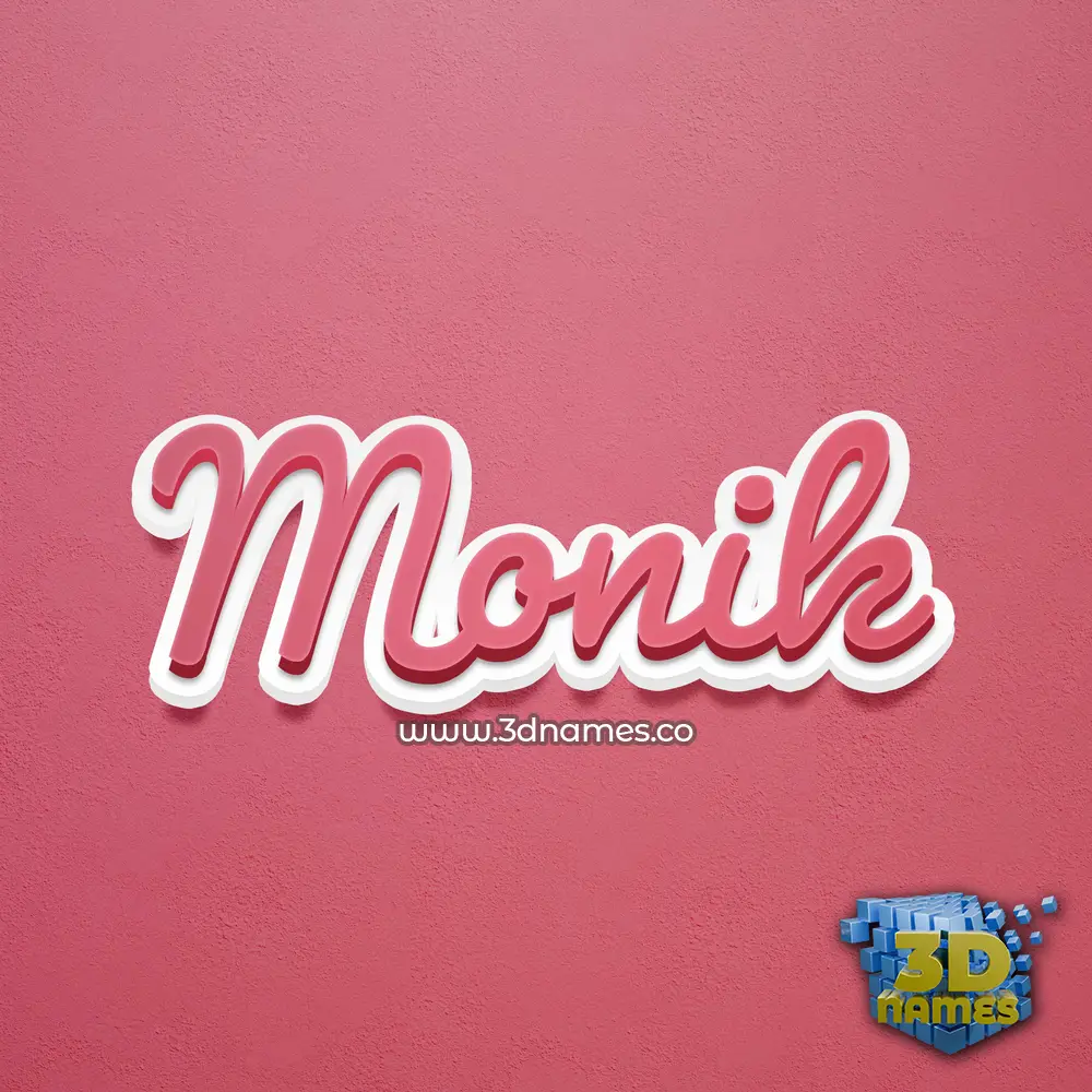 monik in Red Scribble style - 3D name wallpaper