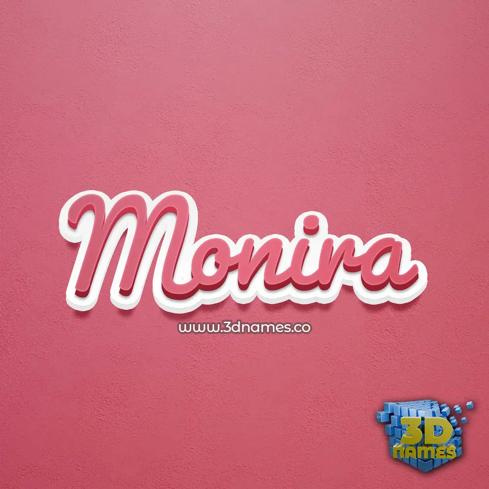 monira in Red Scribble style - 3D name wallpaper