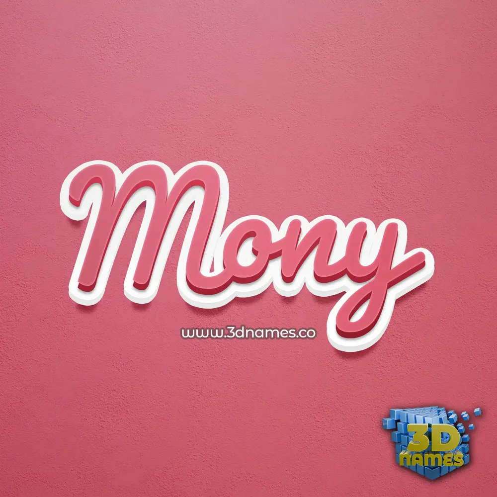 mony in Red Scribble style - 3D name wallpaper