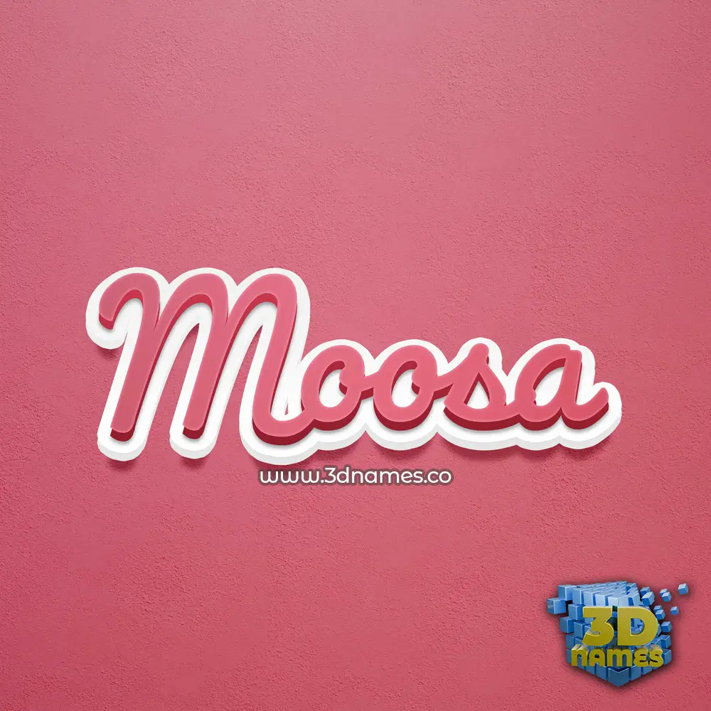 moosa in Red Scribble style - 3D name wallpaper