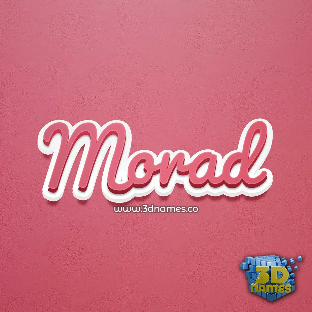 morad in Red Scribble style - 3D name wallpaper