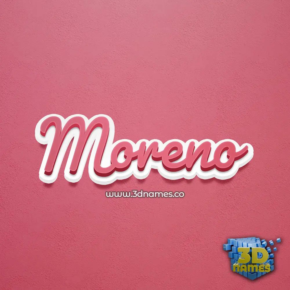 moreno in Red Scribble style - 3D name wallpaper