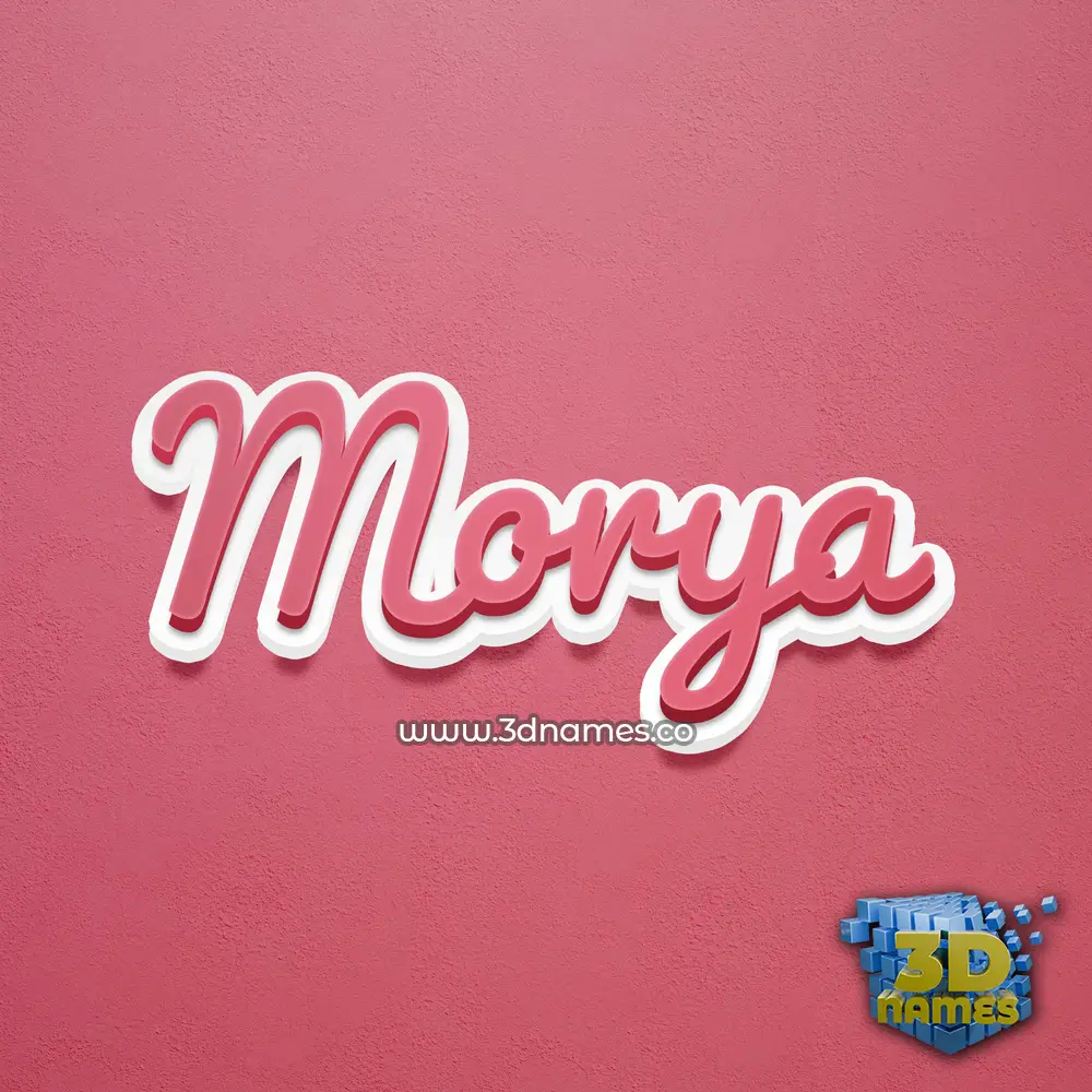 morya in Red Scribble style - 3D name wallpaper