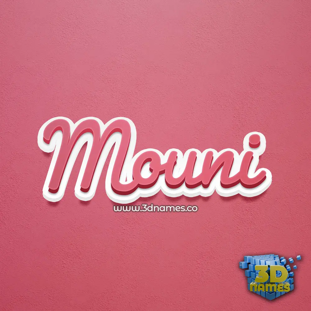 mouni in Red Scribble style - 3D name wallpaper