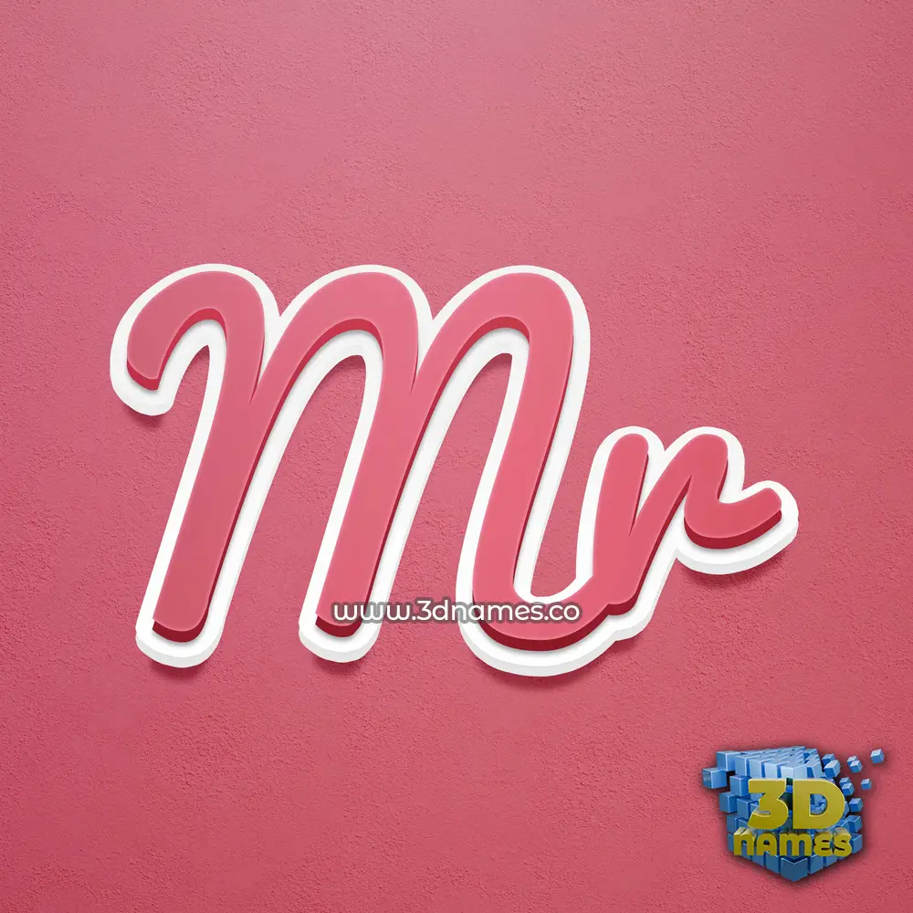 mr in Red Scribble style - 3D name wallpaper