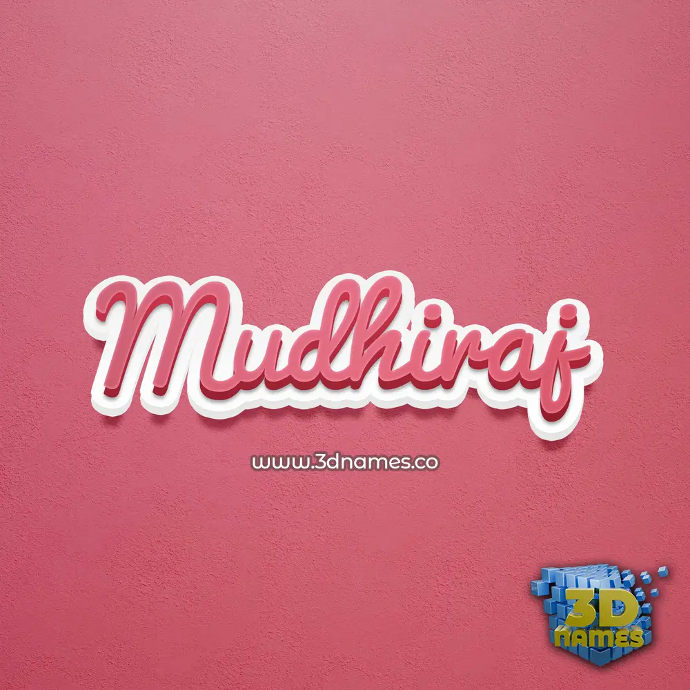 mudhiraj in Red Scribble style - 3D name wallpaper