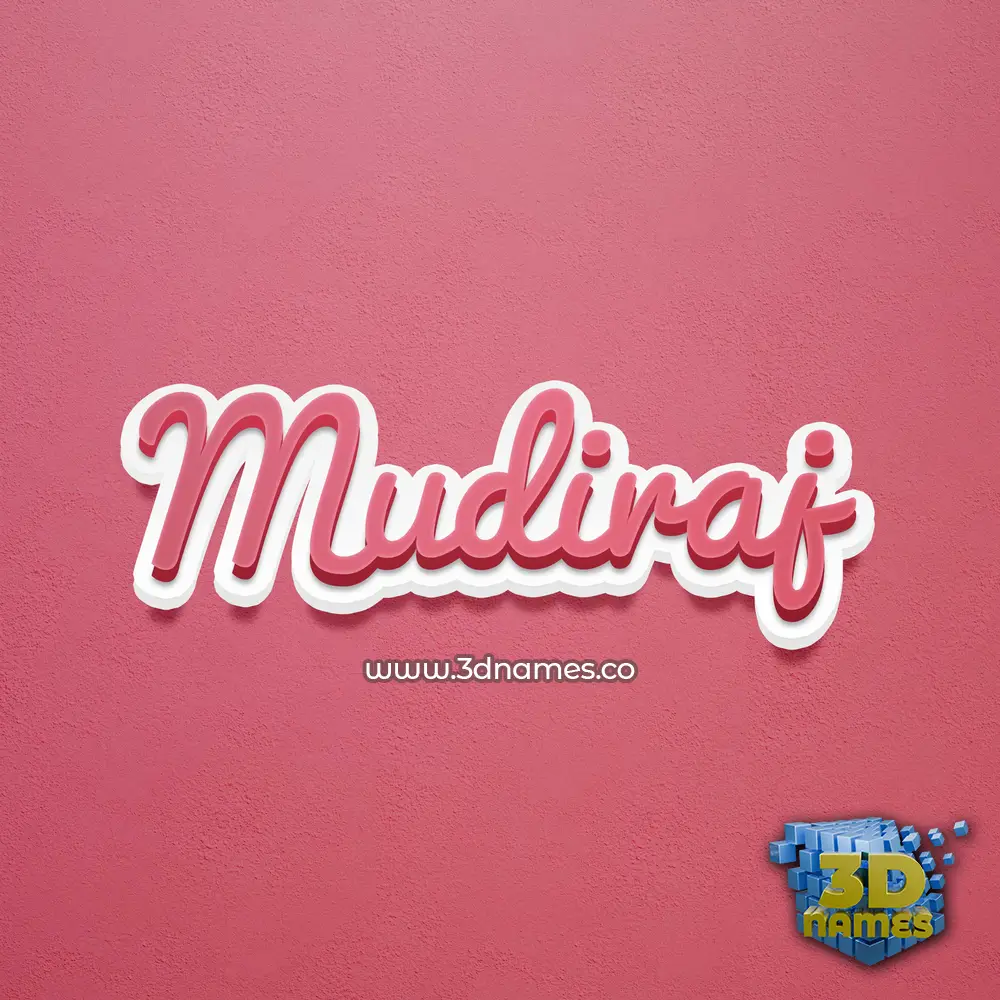 mudiraj in Red Scribble style - 3D name wallpaper