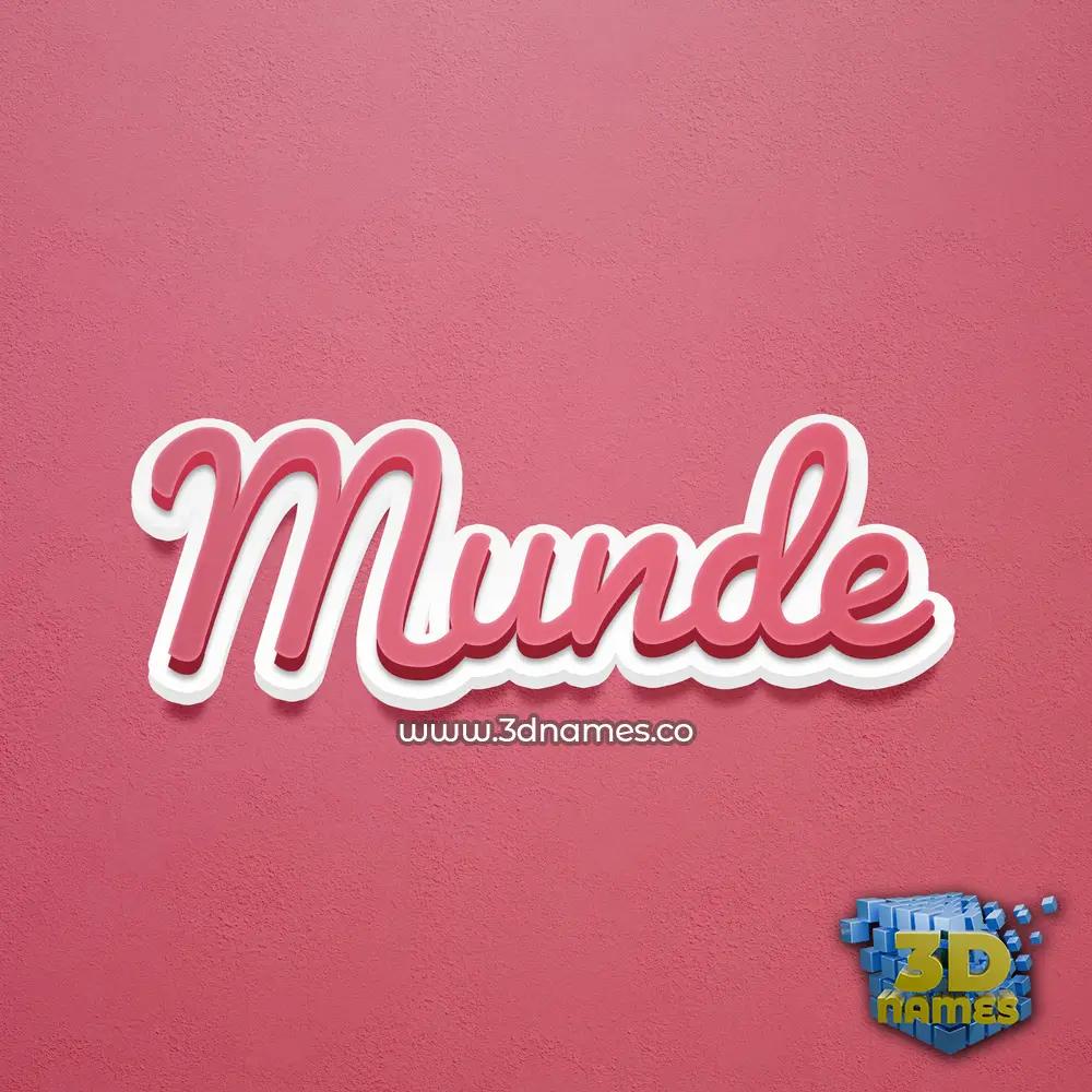 munde in Red Scribble style - 3D name wallpaper